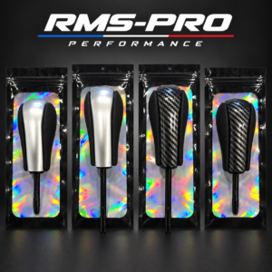 Pommeaux BMW automatiques : argent 55 mm, argent 85 mm, effet carbone 85 mm, effet carbone 55 mm.